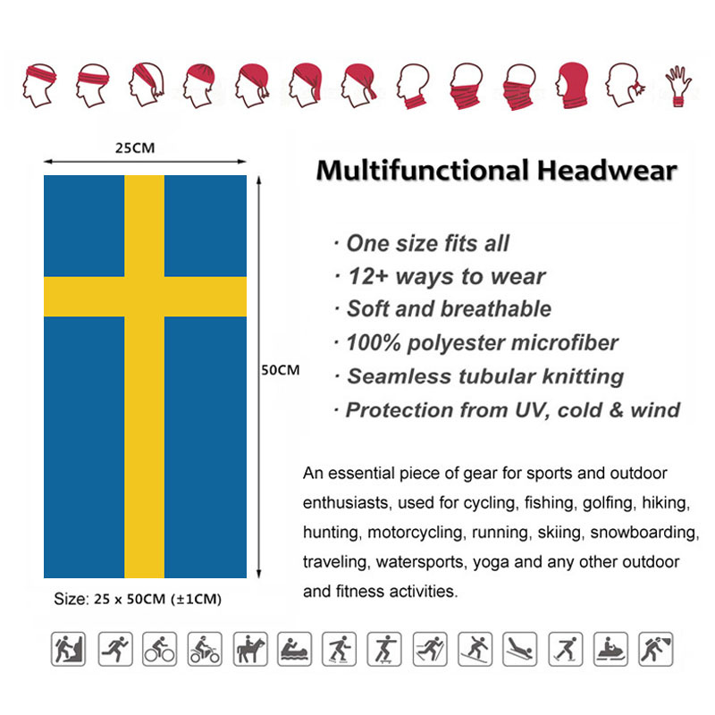 Sweden Flag Printed Bandana He - Gear In Cycling 评论和价格