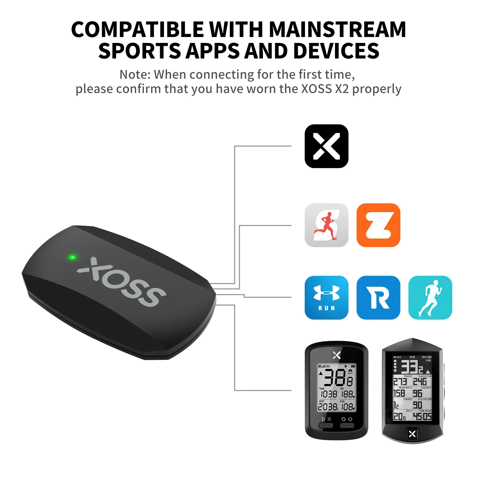 XOSS X2 Chest Strap Heart Rate - Cycling Heart Rate Monitor 评论和价格