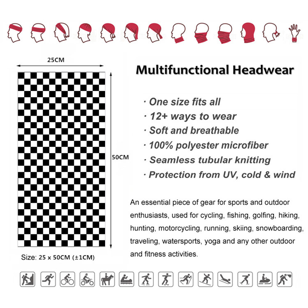 Checkered Ska Printed Headband - Gear In Cycling 评论和价格
